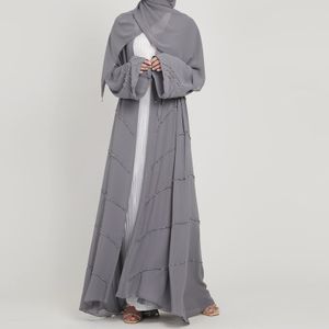 Vêtements ethniques Ramadan Kimono musulman Abaya Dubai Summer Party Élégant Hijab Robe Perlée Ouvert Abayas pour Femmes Turquie Robes Islam Kaftan Robe 230721