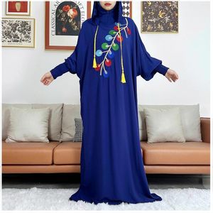 Vêtements ethniques Ramadan musulman deux chapeaux ABAYA DUBAI TURKE ISLAM Vêtements de prière Coton Tissu robes Femmes Dress Kaftan