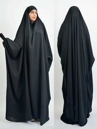 Ropa étnica Ramadán Mujeres musulmanas Prendería de oración con capucha Djellaba Abaya Ramadan Vestido Abayas Islámico Niqab Burka Jubah Eid Abayas Jilbab T240515