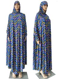 Vêtements ethniques Ramadan Femmes musulmanes Prière Vêtement Floral Prints Robe à capuche Islam Robe Plus Taille Longue Robe Afrique Arabie Saoudite