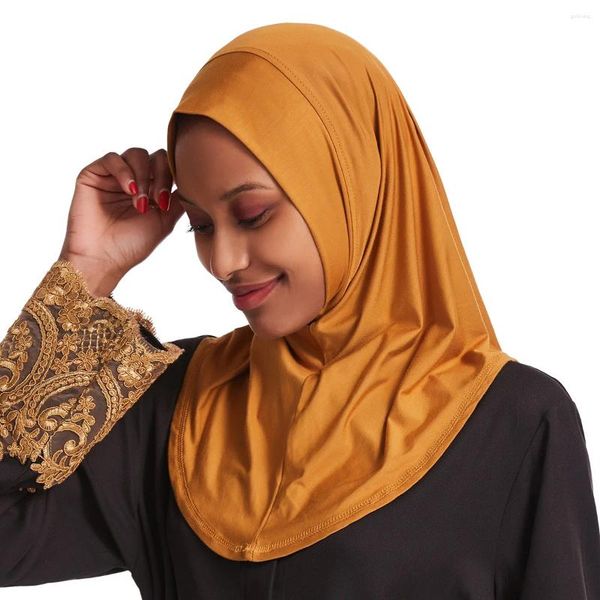 Vêtements ethniques Ramadan One Piece Amira Hijab Femmes musulmanes Prêt à l'écharpe Tirez sur le foulard instantané Turban Niqab Chapeau de couverture complète Islamique