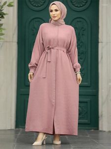 Vêtements ethniques Ramadan Pink Abaya Vêtements de prière Femmes Kaftan Turquie Islam Muslim Robe Kebaya Caftan Marocain Robe Femme Musulmane