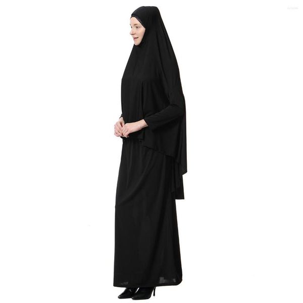 Vêtements ethniques Ramadan prière vêtement femme entièrement couverte musulmane islamique femmes modestes manches chauve-souris Abaya avec Hijab et jupe ensemble