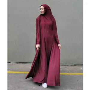 Vêtements ethniques Ramadan Robe One Piece Prière Vêtement Musulman Hijab Robe Femmes À Capuchon Abaya Dubaï Couverture Complète Khimar Niqab Islamique Modeste