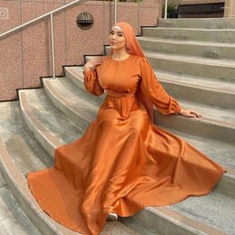 Abbigliamento etnico Ramadan Raso Abaya Dubai Abito lungo avvolgente musulmano di lusso Eid Mubarak Abaya per le donne Abiti africani Turchia Caftano islamico