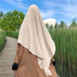 Vêtements ethniques Ramadan Solid Hijab Khimar Islam Abaya Eid Turban Hijabs pour femme Foulard à lacets Kaftan Headwraps Mode musulmane