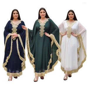 Etnische Kleding Ramadan Kwasten Abaya Saoedi-Arabië Turkije Islamitische Moslim Lange Jurk Gebed Kleding Vrouwen Kaftans Djellaba Robe Femme