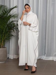 Etnische Kleding Ramadan Wit Abaya Dubai Kimono Jalabiya Gebed Kleding Voor Vrouwen Turkije Islam Moslim Bescheiden Jurk Robe Longue Musulmane