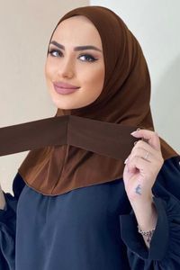 Vêtements ethniques Prêt à porter Snap Fastener Instant Hijab pour femmes musulmanes Couverture complète Head Wraps Écharpe Islam Turban Caps Turbante Mujer
