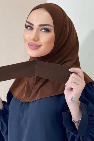 Ropa étnica Listo para usar Snap Faster Hijab instantáneo para mujeres musulmanas Cubierta completa Head Wraps Bufanda Islam Turban Caps Turbante Mujer