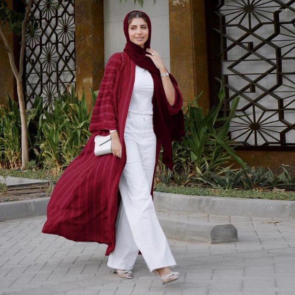 Vêtements ethniques Bleu rouge vert noir gris rose Dubaï Dubaï marocain Kaftan Cardigan Abayas pour femmes musulmanes