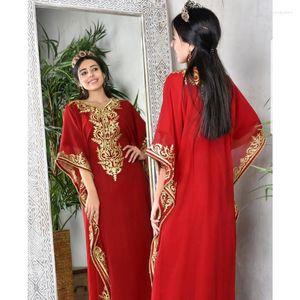 Vêtement Ethnique Rouge Marocain Dubaï Kaftans Abaya Très Belle Robe Longue Soirée Plage Tendances De La Mode Européenne Et Américaine