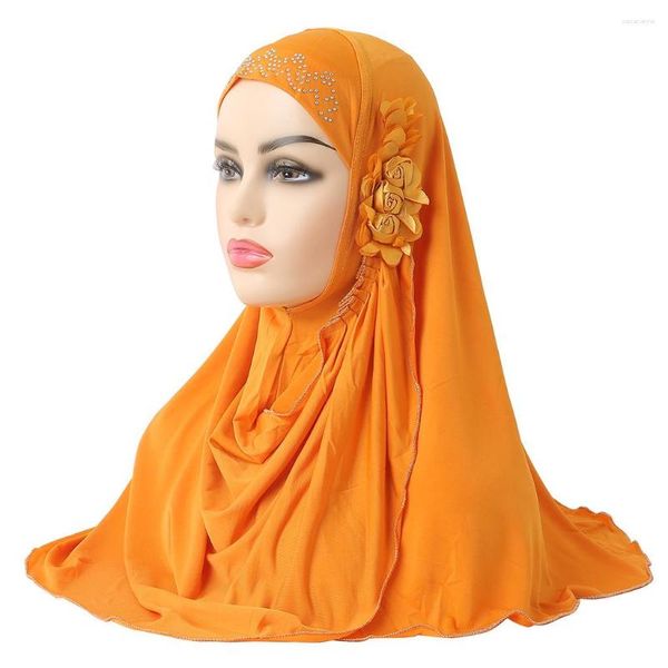 Vêtements ethniques Détail Fleur Couleur Solide Merly Turban Cap Femmes Musulman One Piece Hijab