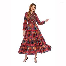 Vêtements ethniques Rétro Omani Kimono Dubaï Arabe Longue Jupe Musulmane Femmes Ramadan Robe Abaya Soirée Islamique