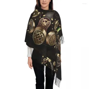 Etnische kleding Retro Steampunk Parapunk Metall sjaal wrap voor vrouwen lange winter herfst warme kwast sjaal Unisex Fighter Pilot sjaals