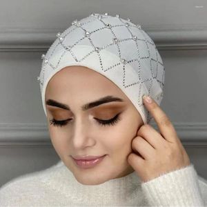 Vêtements ethniques Strass Head Wraps pour Ramadan Femmes Musulman Intérieur Hijabs Islam Sous Écharpe Cap Extensible Foulard Bonnet Turbante Mujer