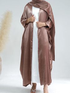 Vêtements ethniques Robe Cardigan Abaya Long Robe Satin Fashion Fashion Party Femmes Musulman Marocain Kaftan Jalabiya Islam Vêtements pour femmes