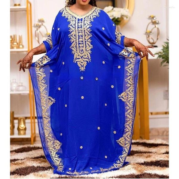 Ropa étnica Kaftans azul Royal Farasha Abaya de Dubai Marruecos es muy elegante y moderno con una larga floral