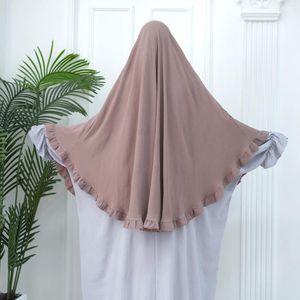 Vêtements ethniques Volants Crêpe Khimar Longue Hijab Écharpe Musulman Islamique Plaine Hijabs Pour Femme Dubaï Prière Overhead Niqab Abaya Voiles