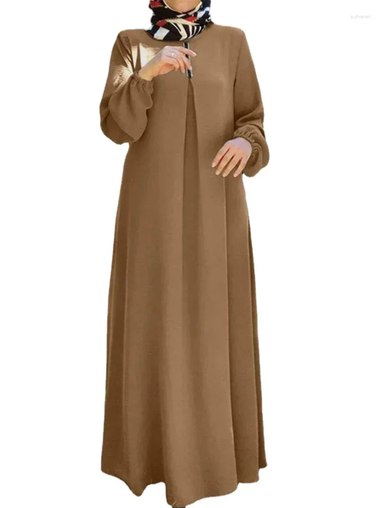 Abbigliamento etnico S-5XL Abito da donna musulmana Abaya Velo integrato Kuwait Jalabiyat da donna Ramadan Marocchino Caftano Caftano Marocain Midi