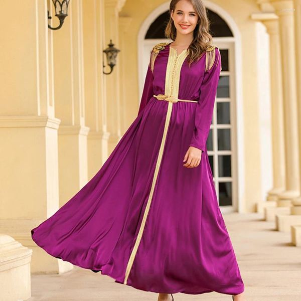 Vêtements ethniques S022 Mode Dubaï Longue Femme Robe de soirée Algérien Oriental Marocain Kaftan Musulman Pakistan Turquie Produits