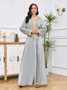 Vêtements ethniques Arabe Saudi Party musulman Dress Femmes Eid Diamond Abaya Jalabiya Maroc Kaftan Vestidos Dubaï Ramadan Robe Robes Longues T240515
