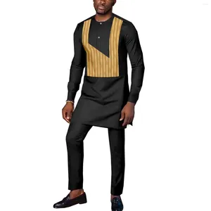 Vêtements ethniques SEAALP Costume pour hommes africains 2 pièces Dashiki Jacquard Shrit et pantalons tenues tenue traditionnelle vêtements de mariage