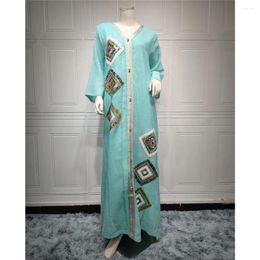 Etnische kleding pailletten borduurwerk voor eid feest moslimvrouwen abayas los maxi jurk Dubai kaftan islam Arab Morokko jalabiya caftan jurken