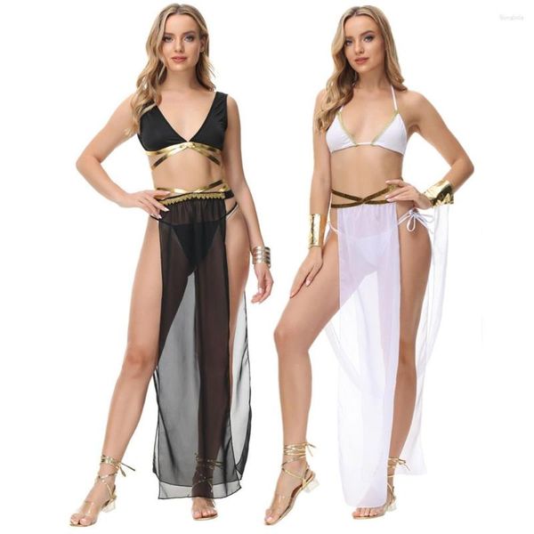 Ropa étnica Sexy Lady Traje griego Árabe Belly Dancer Clubwear Noches Cosplay Carnaval Fiesta de Halloween Vestido de lujo