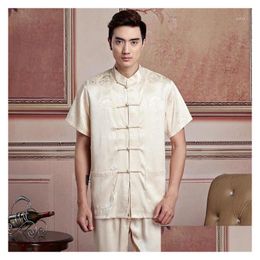 Vêtements ethniques Shanghai Story Artes Marciais Chemise pour hommes Chinois Traditionnel Hommes Kungfu Top Kimono 6 Couleur Drop Livraison Vêtements Otl6F