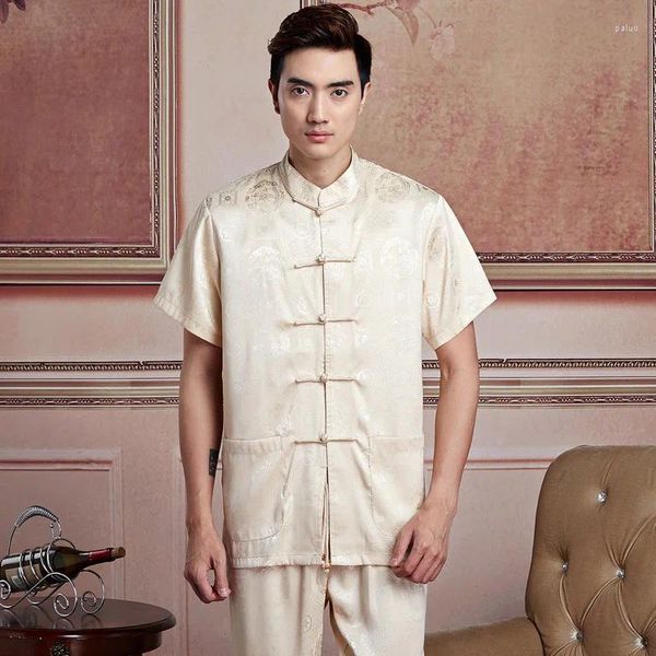 Vêtements ethniques Shanghai Story Artes Marciais Chemise pour hommes Chinois Traditionnel Hommes Kungfu Top Kimono 6 Couleur