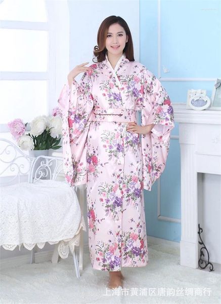 Vêtements ethniques Soie Satin Mariage Mariée Demoiselle d'honneur Robe Floral Peignoir Long Kimono Bain De Nuit Robe De Chambre De Mode Pour Les Femmes