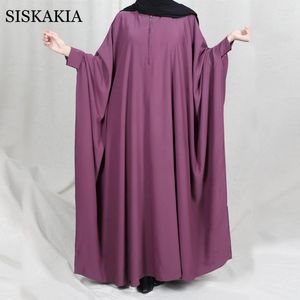 Vêtements ethniques Sisakia Fashion Musulman Batwing Sleeve Abaya Robe pour femmes Ramadan Eid 2024 Dubaï Kaftan Arabe Turc Islamique Nida