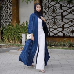 Vêtements ethniques Sisakia Mode Musulman Kimono Abaya Solide Rayé Rétro Cardigan Robe Dubaï Moyen-Orient Arabie Saoudite Eid Vêtements 2024