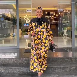 Etnische kleding Gladde rayonstof Afrikaanse jurken voor dames Digitaal drukwerk Jurk Plus-maat Elegant en mooi dames 2024 Vrouw