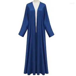 Etnische kleding zachte kimono open lange abaya vrouwen bescheiden moslim Marokkaanse heldere zijde satijnen batwing mouw vest robe corban eid al adha