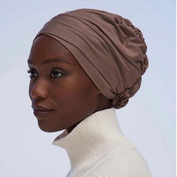 Vêtements ethniques Soft Muslim Turban Chapeau intérieur Hijab Caps Islamic Bonnet Bonnet India Femelle Turbante Mujer