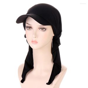 Vêtements ethniques Couleur unie Bandana Turban Chapeaux de femmes musulmanes Casquette de baseball Chapeau pare-soleil Chapeau doux Hijabs Foulard Turbans pour femmes 2023