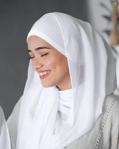 Vêtements ethniques Couleur unie Monochrome Perle Foulard en mousseline de soie Malaisie Long châle exporté vers les couvre-chefs pour les femmes