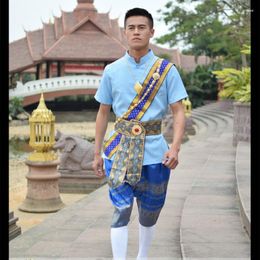 Vêtements ethniques Asie du Sud-Est Thaïlande Costume traditionnel Songkran Chemise à manches courtes Bloomers Printemps Été Costumes Style thaïlandais