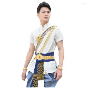 Vêtements ethniques Spring Summer Thai Robe traditionnelle Hommes Chemise Knickerbockers Thaïlande Vêtements Oriental Style Dai Costume Asiatique