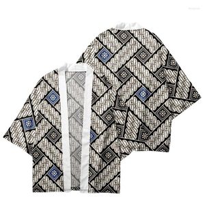 Etnische kleding splitsen patroon gedrukt losse Japanse kimono strand shorts mannen vrouwen streetwear yukata shirt haori vest cosplay