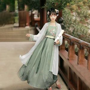 Etnische kleding lente en zomer nieuw lied dynastie hanfu dames volwassen kostuum Chinese stijl chaoxiaanse zware industrie borduurwerk lange rug taille