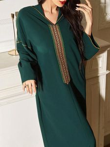 Vêtements ethniques printemps broderie Robe musulmane à capuche Abaay femmes Ramadan Eid Caftan saoudien arabe Islam longue Robe Caftan Vestidos