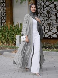 Etnische kleding veer Marokko Abaya moslimjurk vrouwen India Dubai Arabisch Abaya print kalkoen eid vestidos kaftan jurk mobe Musulman lange jurk 230325