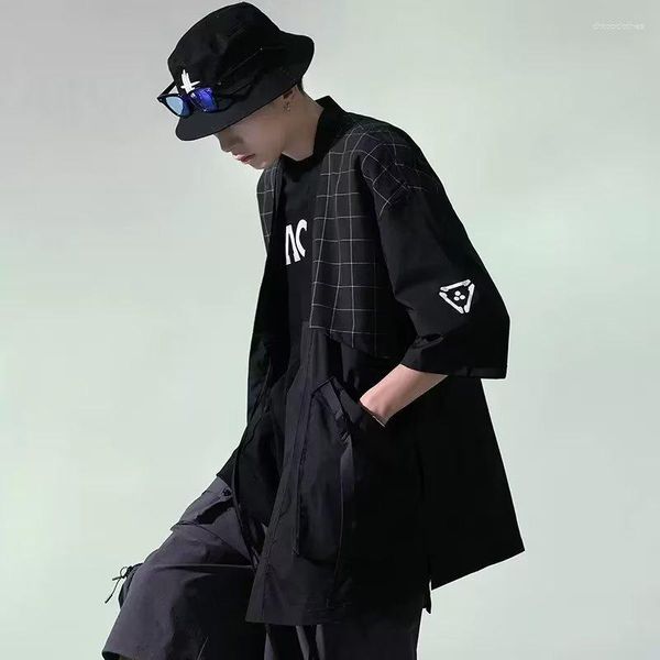 Vêtements ethniques Printemps Summwe Lâche Hommes Manteau Veste Plus Taille 3XL Japonais Kimono Cardigan Traditionnel Samurai Costume Hip Hop Street