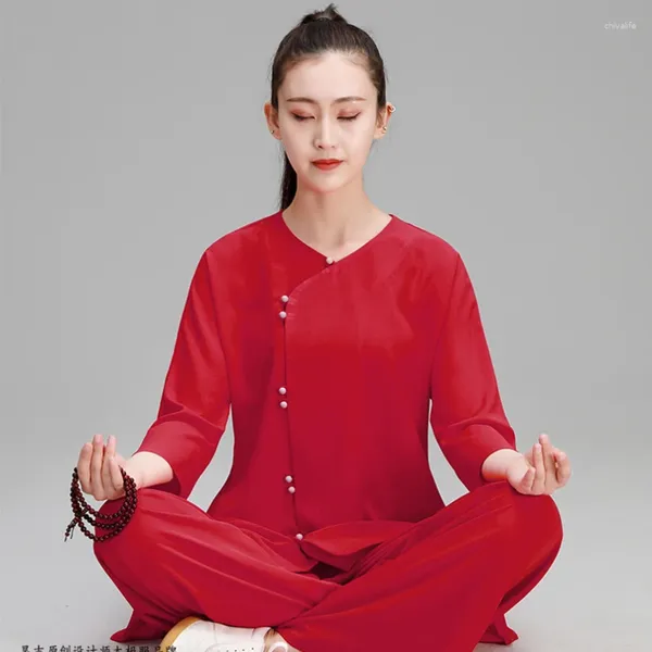 Vêtements ethniques Printemps Tai Chi Costume Trompette Poignets Mode Style Chinois Traditionnel Pour Les Femmes