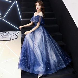 Vêtements ethniques Star Jupe Chinois Oriental Mariage Femme Noble Cheongsam Off Épaule Robe De Soirée Élégante Banquet De Célébrité Moderne