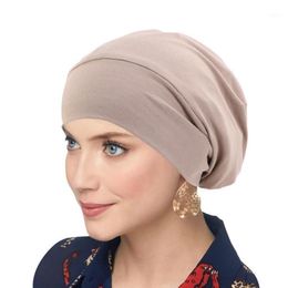 Ropa étnica, gorro de quimio con forro de satén elástico para mujer, turbante de algodón musulmán, gorro para mujer, gorro para la pérdida de cabello, hiyab islámico Headwe2333