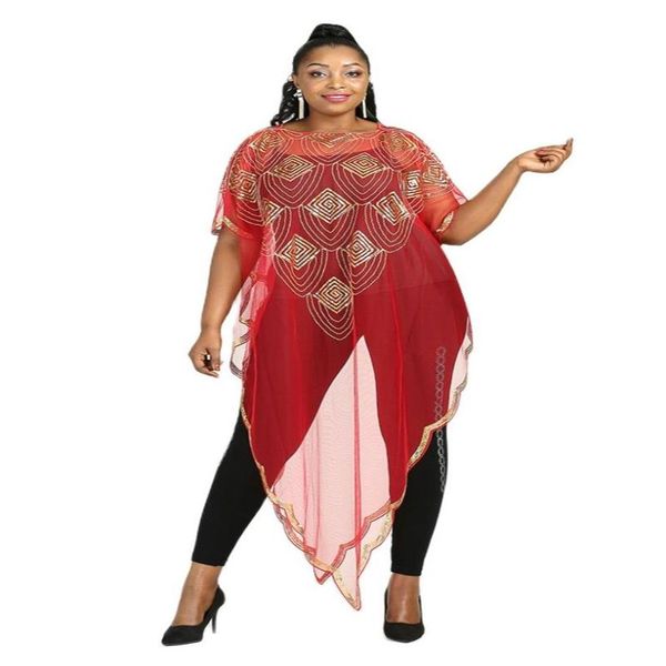 Style de vêtements ethniques African Dashiki's Fashion Fashion Abaya Elegle Tulle Fabrics Sequin Lace Breded Loose Robe SIZ172K